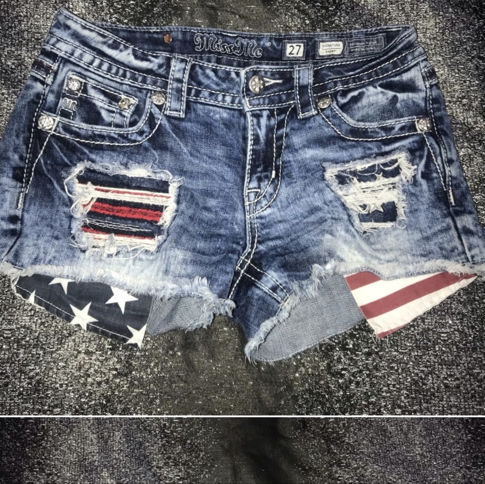 ISO Miss Me Flag Shorts ***I do not have these for sale!!